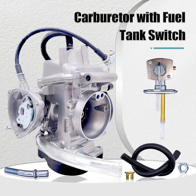 Aniro Moto YFM400 Carburetor Fits For Yamaha Grizzly 450 Carb YFM450 YFM 450 Big Bear 400 2X4 4X4 YFM400 with Fuel Tank Switch Valve Petcock - Image 2